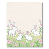 Cute Bunny Family Pink Flowers Kids Area Rug