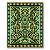 Intricate Teal Yellow Persian Area Rug