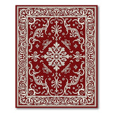 Elegant Red Ornate Medallion Rug