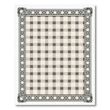 Farmhouse Gingham Check Area Rug with Ornate Border