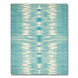 Teal and Cream Geometric Striped Area Rug