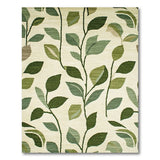 Green Floral Vintage Lush Green Leaves Area Rug