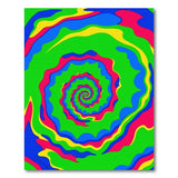 Multi-color and Patterns Hypnotic Multi-Color Spiral Abstract Area Rug