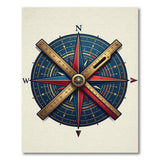 Nautical Compass Rose Ruler Area Rug