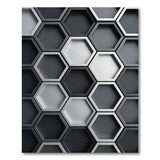 3D Hexagon Black White Area Rug