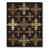 Brown and Tan Southwestern Tribal Cross Area Rug
