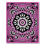 Pink Black Mandala Area Rug