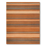 Bold Orange Grey Striped Area Rug