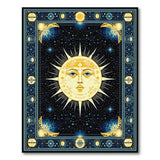 Golden Sun Face Celestial Tribal Rug