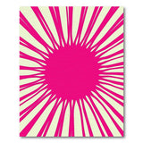 Pink Vibrant Pink Sunburst Geometric Area Rug