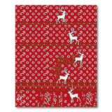 Red Reindeer Snowflake Holiday Area Rug