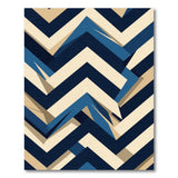 Navy Teal Zigzag Geometric Area Rug