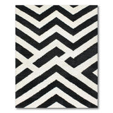 Bold Black White Zigzag Geometric Modern Area Rug