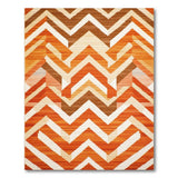 Orange Bold Orange Chevron Zigzag Area Rug