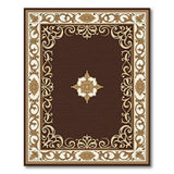 Ornate Gold Border Traditional Persian Area Rug