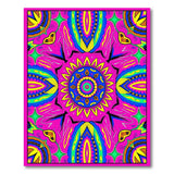 Boho Chic Multi-color and Patterns Vibrant Pink Mandala Boho Area Rug