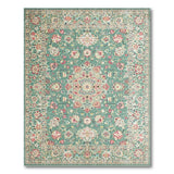 Teal Persian Floral Blue and Teal Area Rug