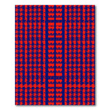 Bold Red and Navy Geometric Area Rug