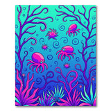 Whimsical Pink Octopus Cartoon Underwater Rug