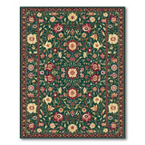 Green Emerald Persian Floral Area Rug