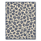 Navy Leaf Silhouette Beige Area Rug