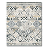 Grey Tribal Geometric Area Rug