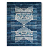Navy Blue Tribal Geometric Area Rug