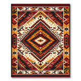 Multi-color and Patterns Bold Red Diamond Southwestern Area Rug