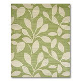 Emerald Green Leaf Pattern Area Rug