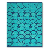 Teal Fish Scale Coastal Area Rug
