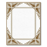 Ornate Floral Leaf Border Area Rug