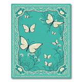 Teal Butterfly Meadow Vintage Area Rug