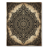 Black and White Ornate Mandala Distressed Vintage Area Rug