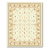 Ornate Ivory Red Floral Persian Rug