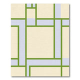Abstract Geometric Beige Area Rug with Green Blue