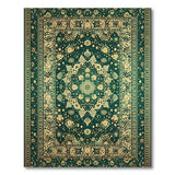 Emerald Green Traditional Persian Mandala Rug