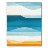 Blue and Teal Teal Ocean Waves Abstract Area Rug