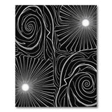 Black White Swirl Burst Abstract Area Rug