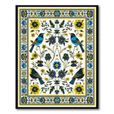 Blue Birds Yellow Sunflower Floral Area Rug
