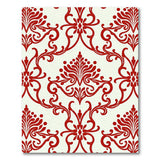 Floral Vintage Red Elegant Red Damask Floral Area Rug