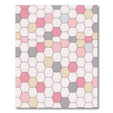 Pastel Pink Grey Hexagon Mosaic Rug