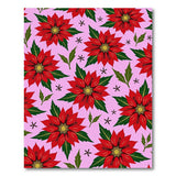 Pink Vibrant Pink Poinsettia Floral Area Rug