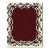 Nautical Rope Border Red Area Rug