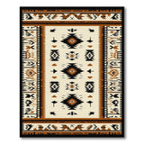 Southwestern Southwestern Geometric Area Rug in Brown Tan