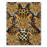 Bold Leopard Faces Pattern Area Rug