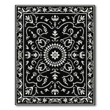 Traditional Persian Ornate Black White Persian Medallion Rug