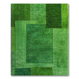 Vibrant Green Patchwork Geometric Area Rug