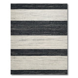 Black White Striped Geometric No. 4 Area Rug