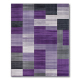 Purple Geometric Modern Purple Grey Geometric Abstract Area Rug