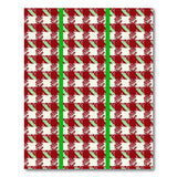 Red Gingham Checkered Area Rug with Green Stripes